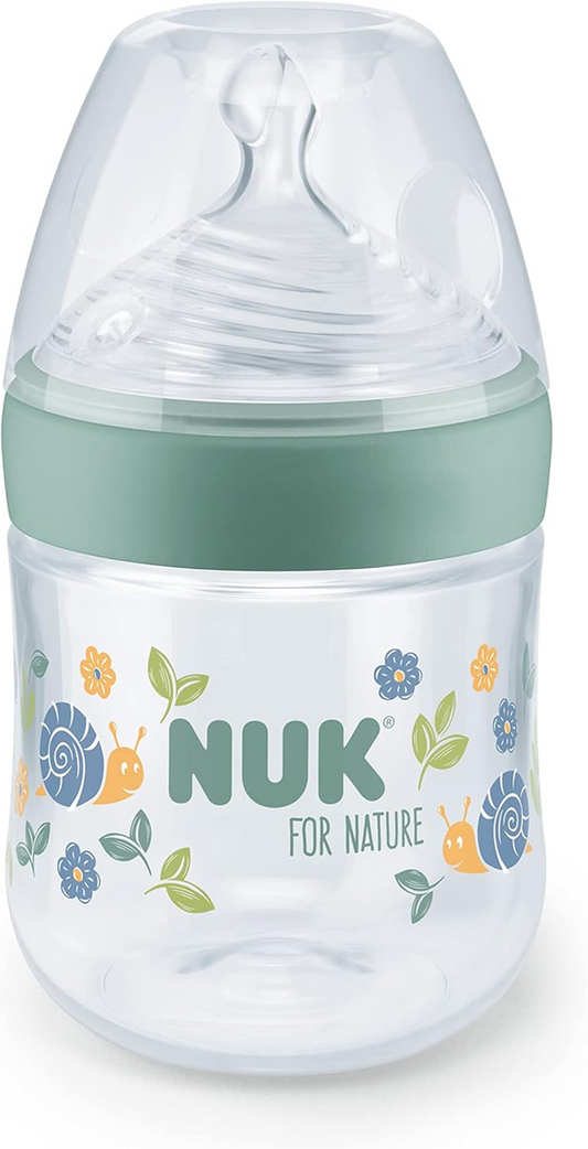 NUK For Nature biberon 150 ml 1 m+ tetină S flux lent control temperatură