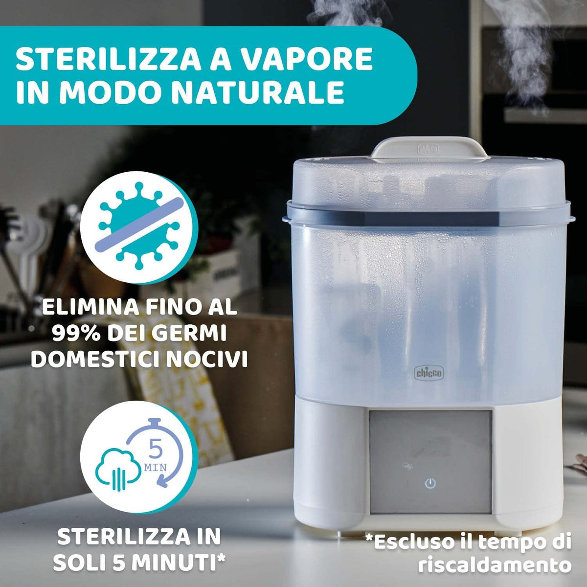 CHICCO sterilizator cu aburi cu uscător All in One