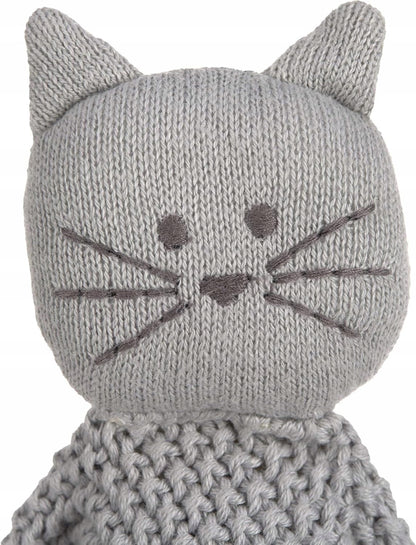 LASSIG Little Chums plapumă tricotată cu pisică de pluș 26 cm