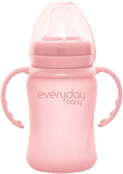 EVERYDAY BABY Pahar cu pai din sticlă, anti-scurgere 150 ml 6 luni+