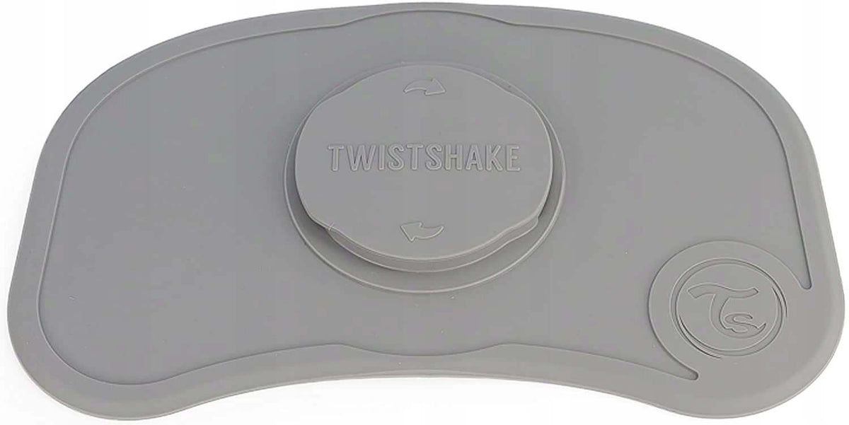 TWISTSHAKE mata CLICK MAT z talerzykiem 6msc+ silikonowa mata do karmienia dla dzieci, szara