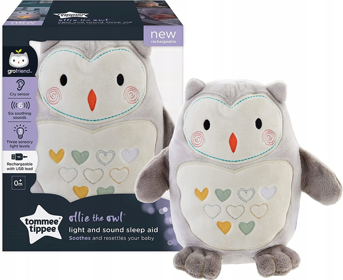 TOMMEE TIPPEE Bufnița Ollie Jucărie de pluș lampă cu sunet
