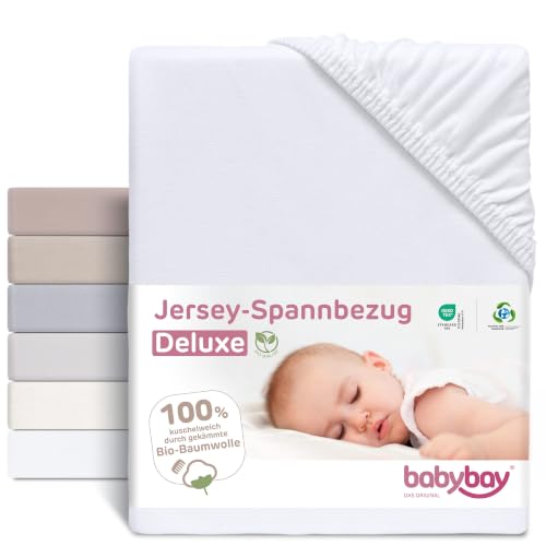 BABYBAY Deluxe Organic cearșaf 89x50 cm alb