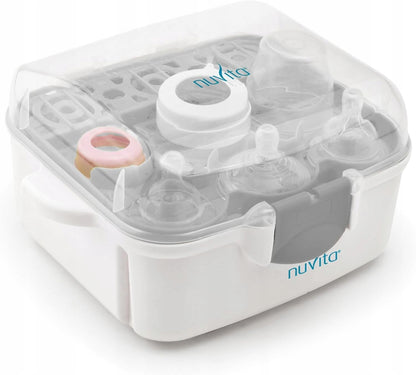 NUVITA 1085 mikrovlnný sterilizátor na 3 fľaše a príslušenstvo