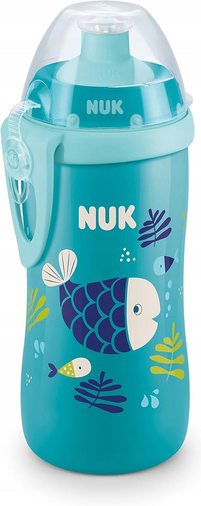 NUK Junior Cup TRINKFLASCHE 18 m+ Push-Pull-Trinktülle 300 ml CHAMÄLEON-EFFEKT