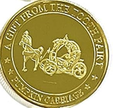 BRADOC Zâna Măseluță monedă 4 cm CAROSĂ DE DOVLEAC