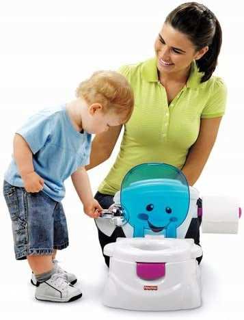FISHER PRICE nocnik Moja Pierwsza Toaleta BEZ DŹWIĘKU, interaktywny nocnik dla dziecka 18 m+, stan używany