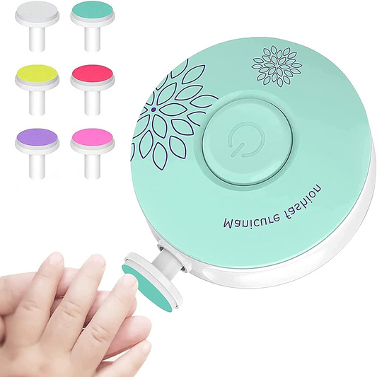 JULYUPOLI pilă electrică pentru unghii, 6 capete, 6,5 x 6,5 cm