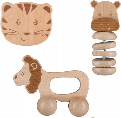 Set de jucării din lemn cu zornăitoare BEBE CONFORT 3 luni+