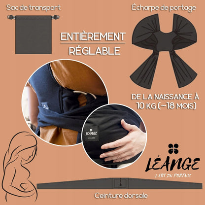 LEANGE eșarfă pentru purtat copilul 2în1