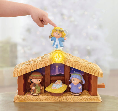 FISHER-PRICE Little People Szopka Bożonarodzeniowa z figurkami i aniołkiem, świąteczna zabawka dla dzieci