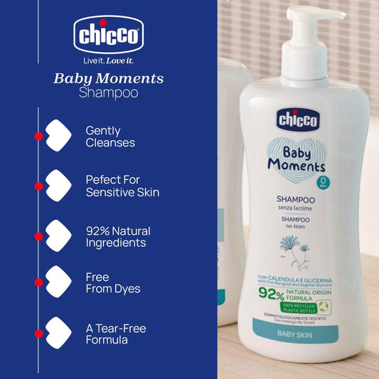 CHICCO Baby Moments champú para bebés 500 ml 0m+