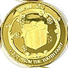 BRADOC Zâna Măseluță monedă metalică placată cu aur pentru sub pernă 4 cm CADOU