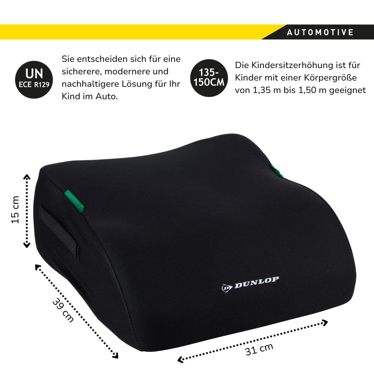 DUNLOP Car Booster fotelik samochodowy podwyższający 135-150 cm