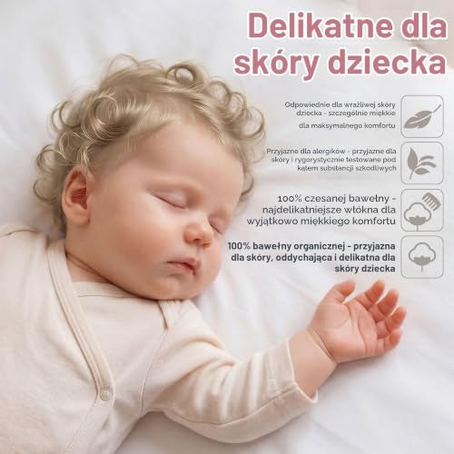 BABYBAY Deluxe Organic cearșaf 89x50 cm alb