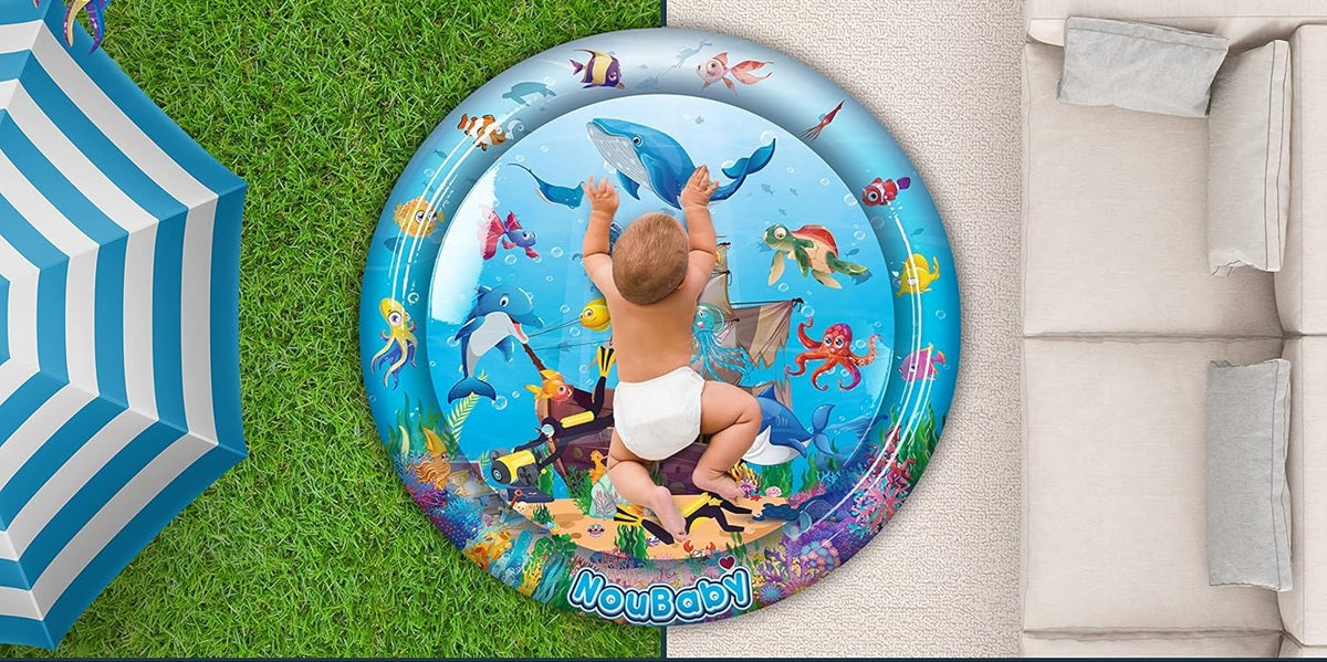 NOUBABY XXL saltea cu apă pentru joacă pe burtică 100 cm OCEAN