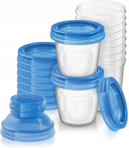 PHILIPS AVENT SCF618/10 zestaw kubeczków po przechowywania żywności x 10 + dwa daptery