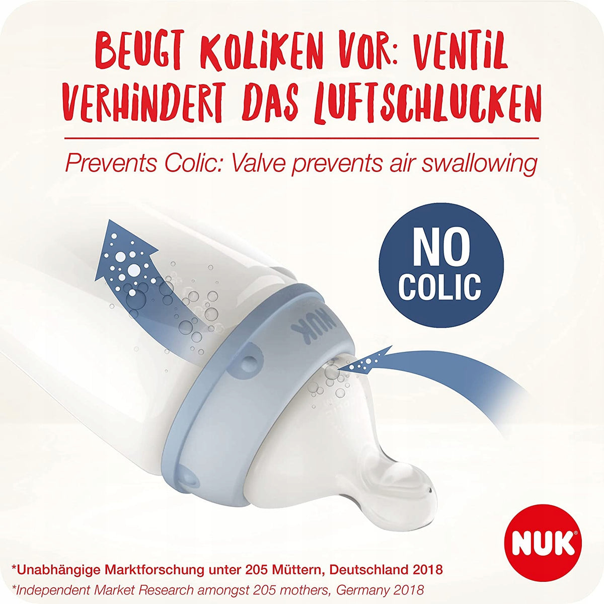NUK No Colic σετ μπιμπερό 3x 300 ml 0-6