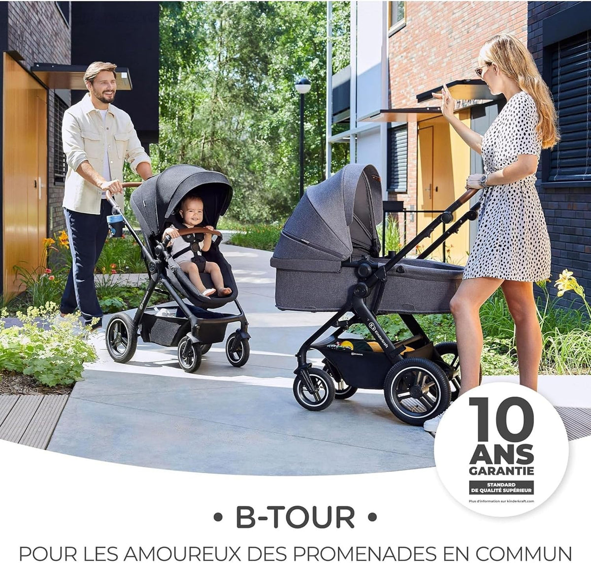 KINDERKRAFT B-TOUR cărucior multifuncțional 3 în 1 până la 22 kg + scoica MINK PRO