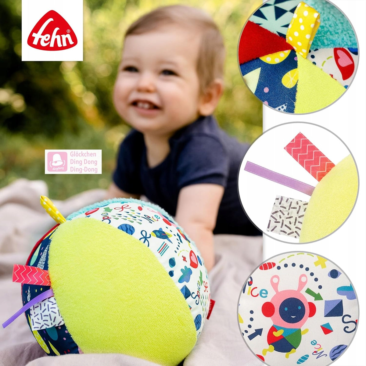 FEHN Color piłka materiałowa z dźwiękiem 16cm