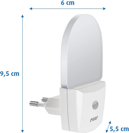 REER NightGuide LED night light for an outlet, darkness sensor, 6 x 9.5 cm