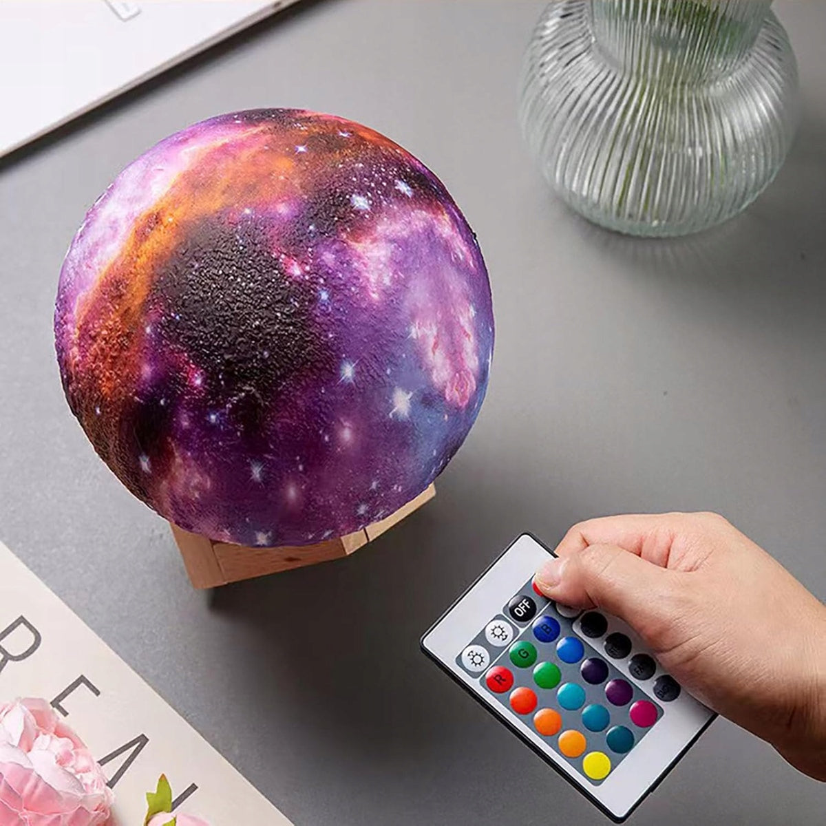 BAKTH Galaxie Lampnight light + remote controlage 0 +multicolourdiameter 15 cmrechargeable power supply (USB