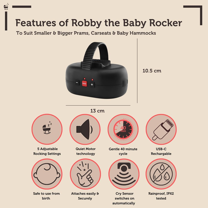 ZAZU Baby Rocker dispozitiv de legănare pentru cărucior cu Cry Sensor