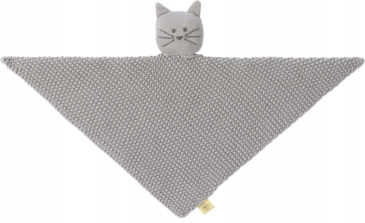 LASSIG Little Chums plapumă tricotată cu pisică de pluș 26 cm
