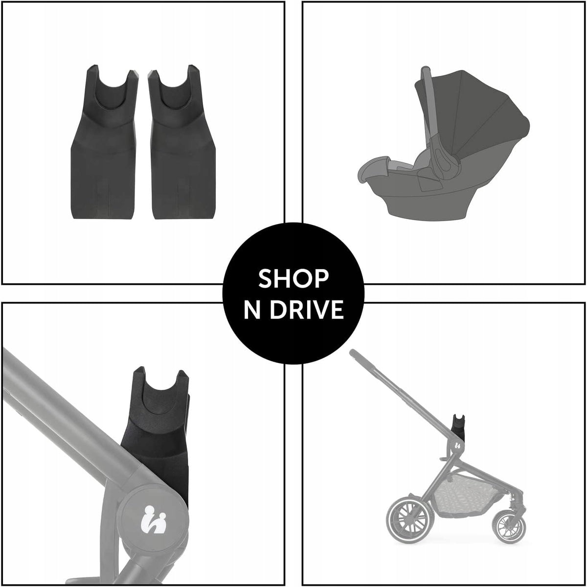 Adaptor HAUCK pentru cărucior MOVE SO SIMPLY scaune auto MAXI-COSI CYBEX NUNA KIDDY