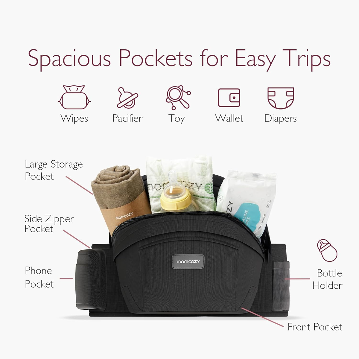 MOMCOZY car seat, hip seat carrier