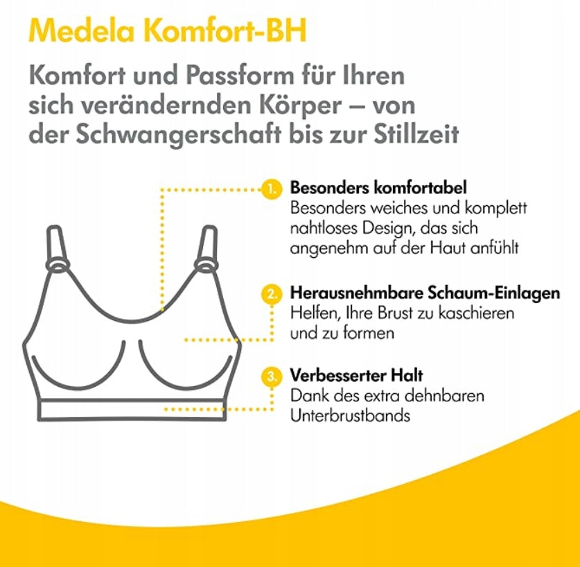 MEDELA biustonosz do karmienia KOMFORT + wkładki S