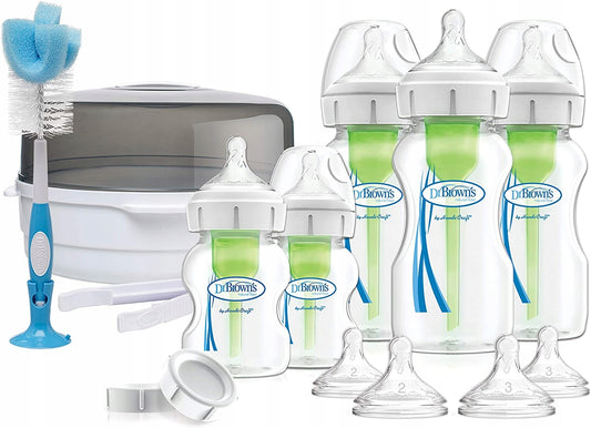 DR. BROWN'S set de start sterilizator cu microunde + biberoane și accesorii