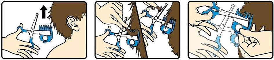 CALMING CLIPPER foarfecă de tuns părul + 9 piepteni ghid și șorț