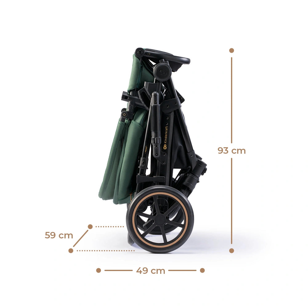 KINDERKRAFT PRIME2 PRO 3w1 wózek wielofunkcyjny do 22kg + fotelik MINK PRO – SHADOW GREY – zdjęcie 5