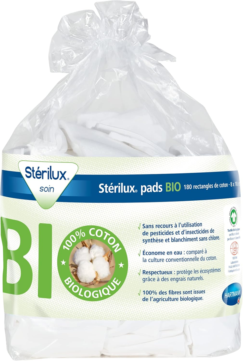 HARTMANN Sterilux bawełna hydrofilowa do pielęgnacji skóry 8 x 10 cm 180 sztuk