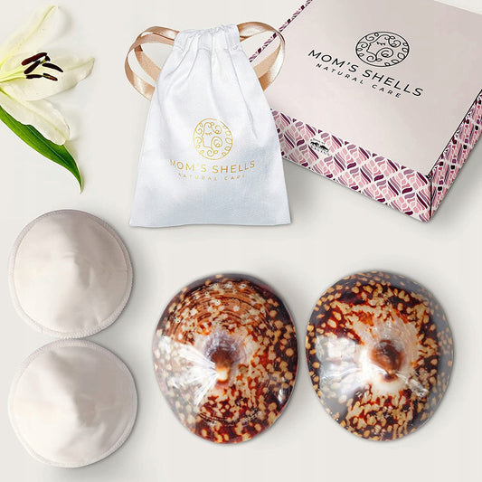 MOM'S SHELLS schelpvormige borstschelpen met parelmoer, maat S