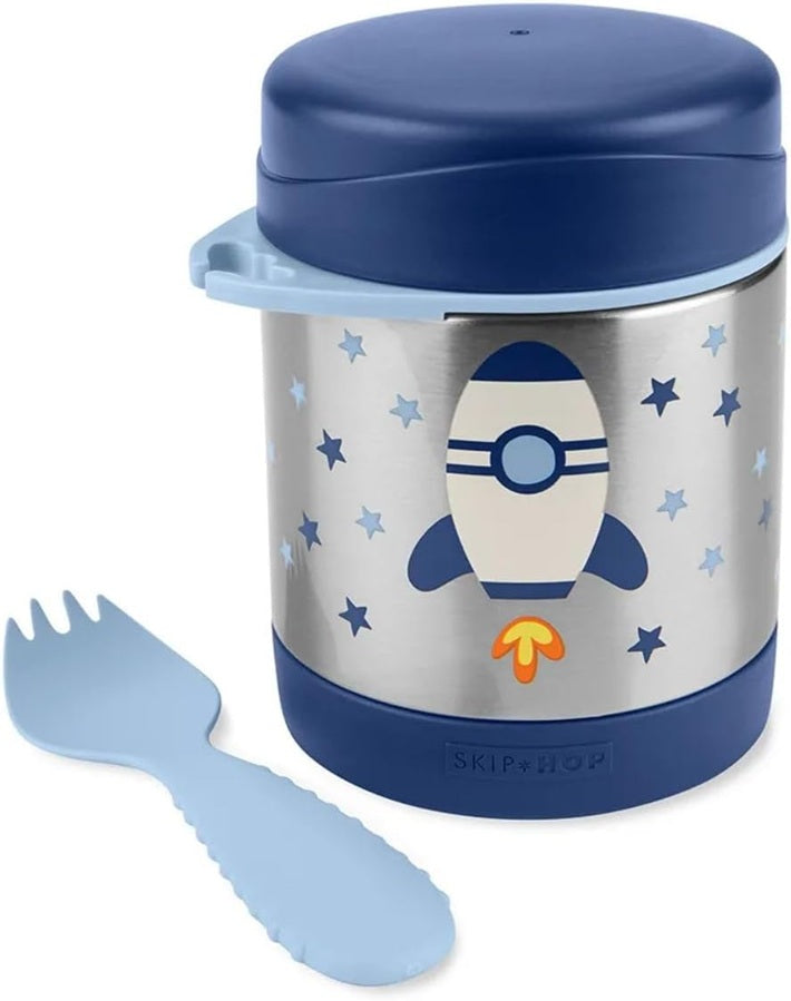 SKIP HOP termos din oțel inoxidabil, 325 ml + linguriță RACHETĂ SPAȚIALĂ