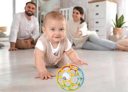 KIKUO Classic Ball, jucărie de dentiție și prindere în formă de minge, cu zornăitoare 11,5 cm