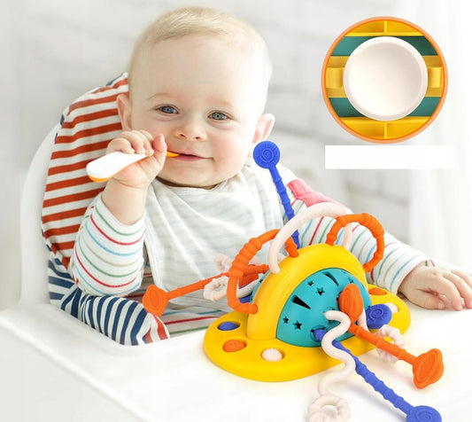 Jucărie senzorială Montessori din silicon BAMBEBE cu ventuză