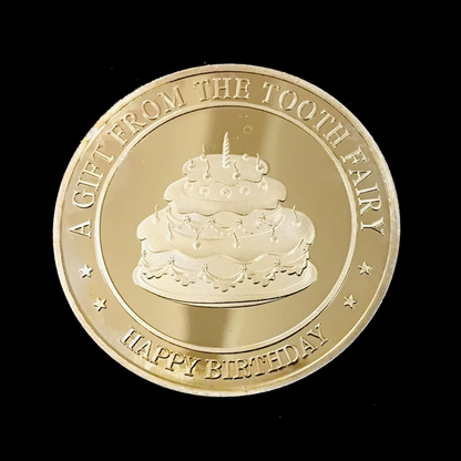 BRADOC Zâna Măseluță monedă metalică placată cu aur pentru sub pernă 4 cm TORT