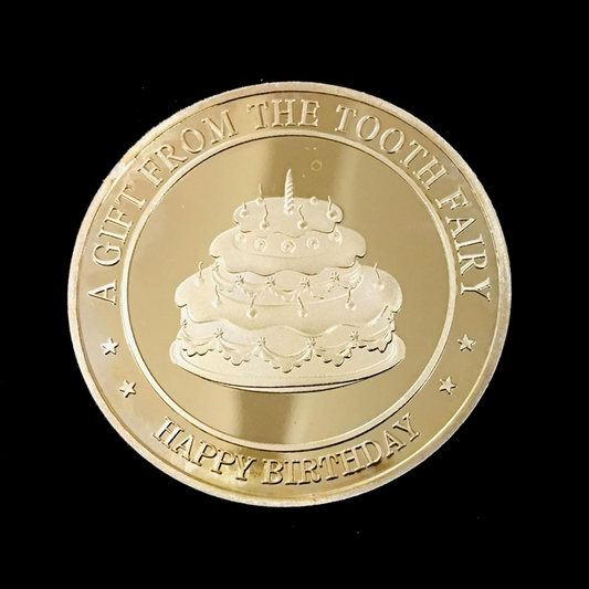 BRADOC Zâna Măseluță monedă metalică placată cu aur pentru sub pernă 4 cm TORT