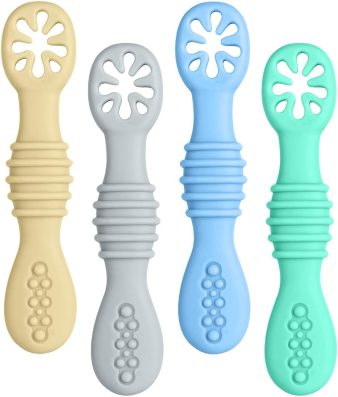 Set VICLOON de lingurițe din silicon pentru alimente solide, 4 bucăți, 11 cm