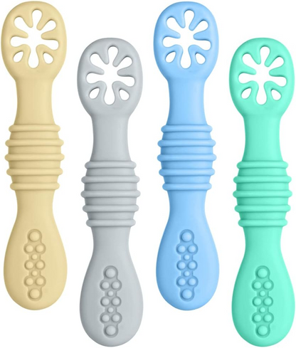 Set VICLOON de lingurițe din silicon pentru alimente solide, 4 bucăți, 11 cm