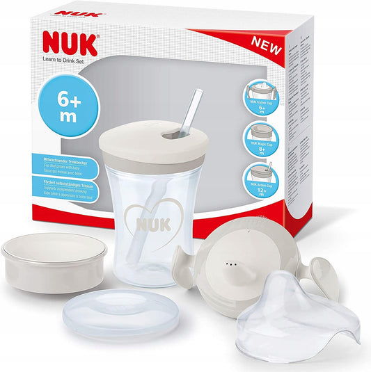 NUK zestaw do nauki picia kubek + 3 ustniki