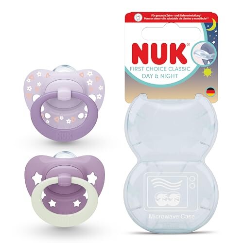 NUK First Choice Classic Day & Night smoczki 0-6m różowe 2 szt.
