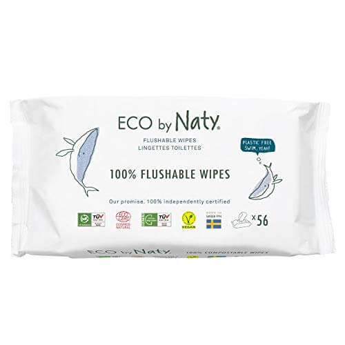 Eco by Naty chusteczki toaletowe dla noworodków 56 szt. - 100% flushable wipes