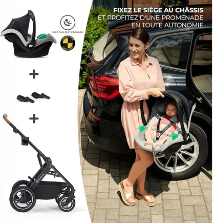 KINDERKRAFT B-TOUR cărucior multifuncțional 3 în 1 până la 22 kg + scoica MINK PRO