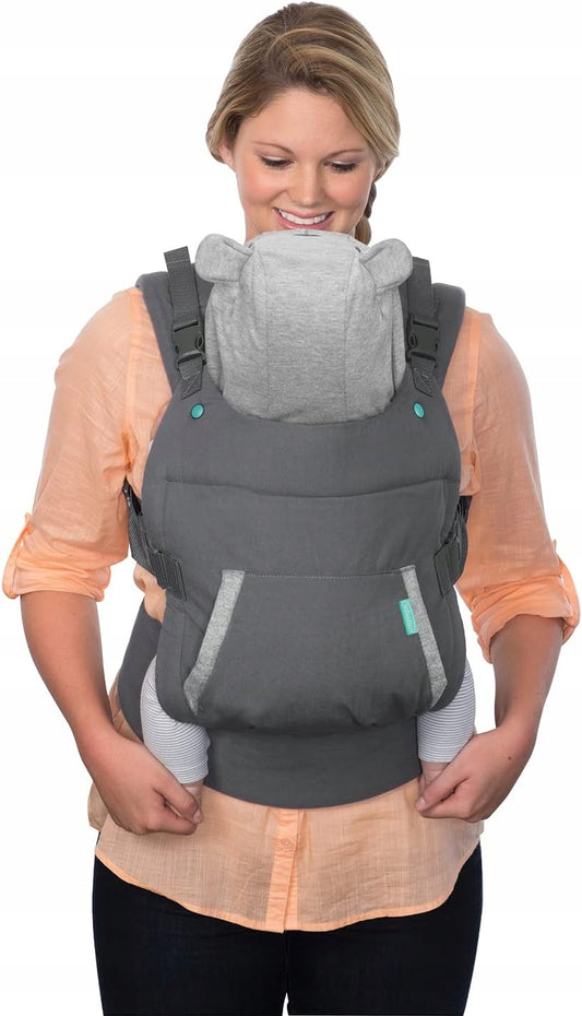 INFANTINO Cuddle Up nosidełko ergonomiczne 5,5 - 18 kg z kapturem