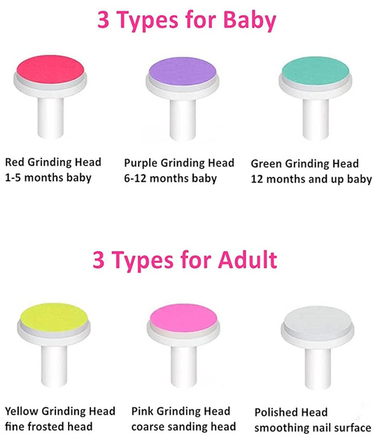 JULYUPOLI pilă electrică pentru unghii, 6 capete, 6,5 x 6,5 cm