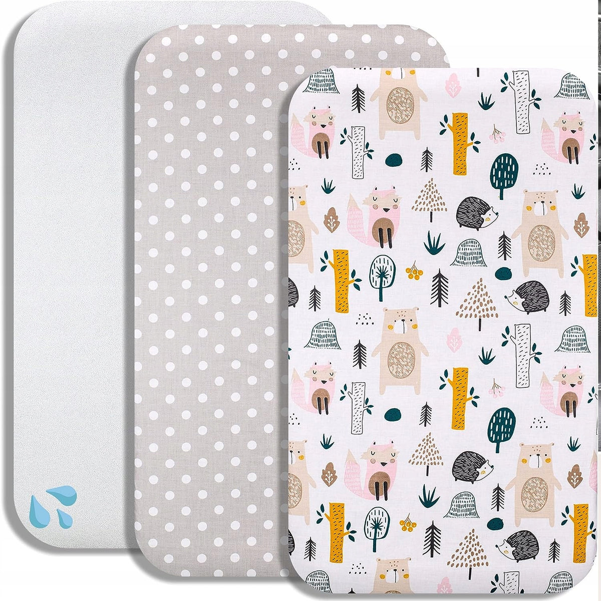 LOVELY HIPPO cearșaf cu elastic x2 + saltea impermeabilă Next2Me 83X50